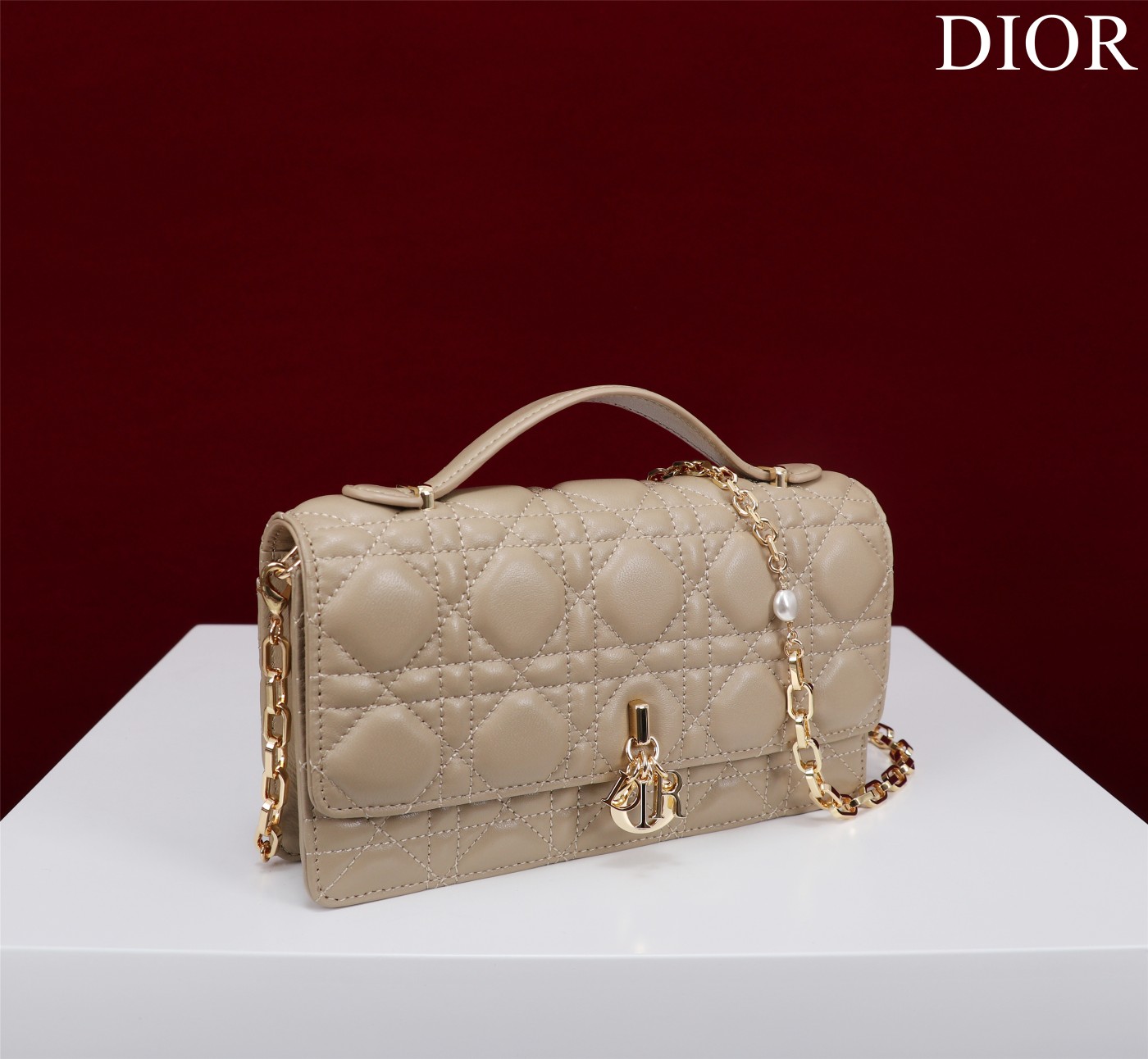 My Dior Mini Bag Powder Beige Cannage Lambskin